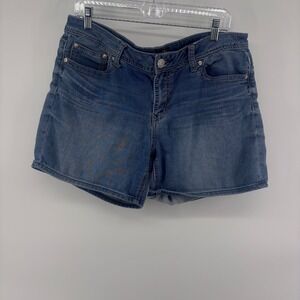 Seven7 Denim Jean Shorts Womens Size 14 Blue Distressed Pockets Casual‎